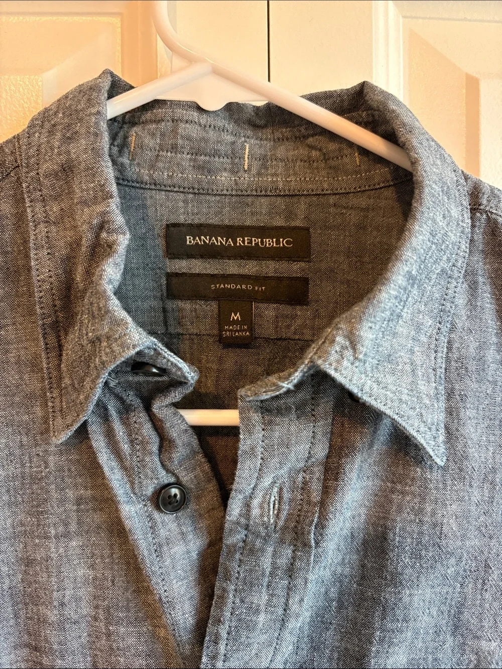 MENS- Size M- Banana Republic Grey Chambray button-down shirt